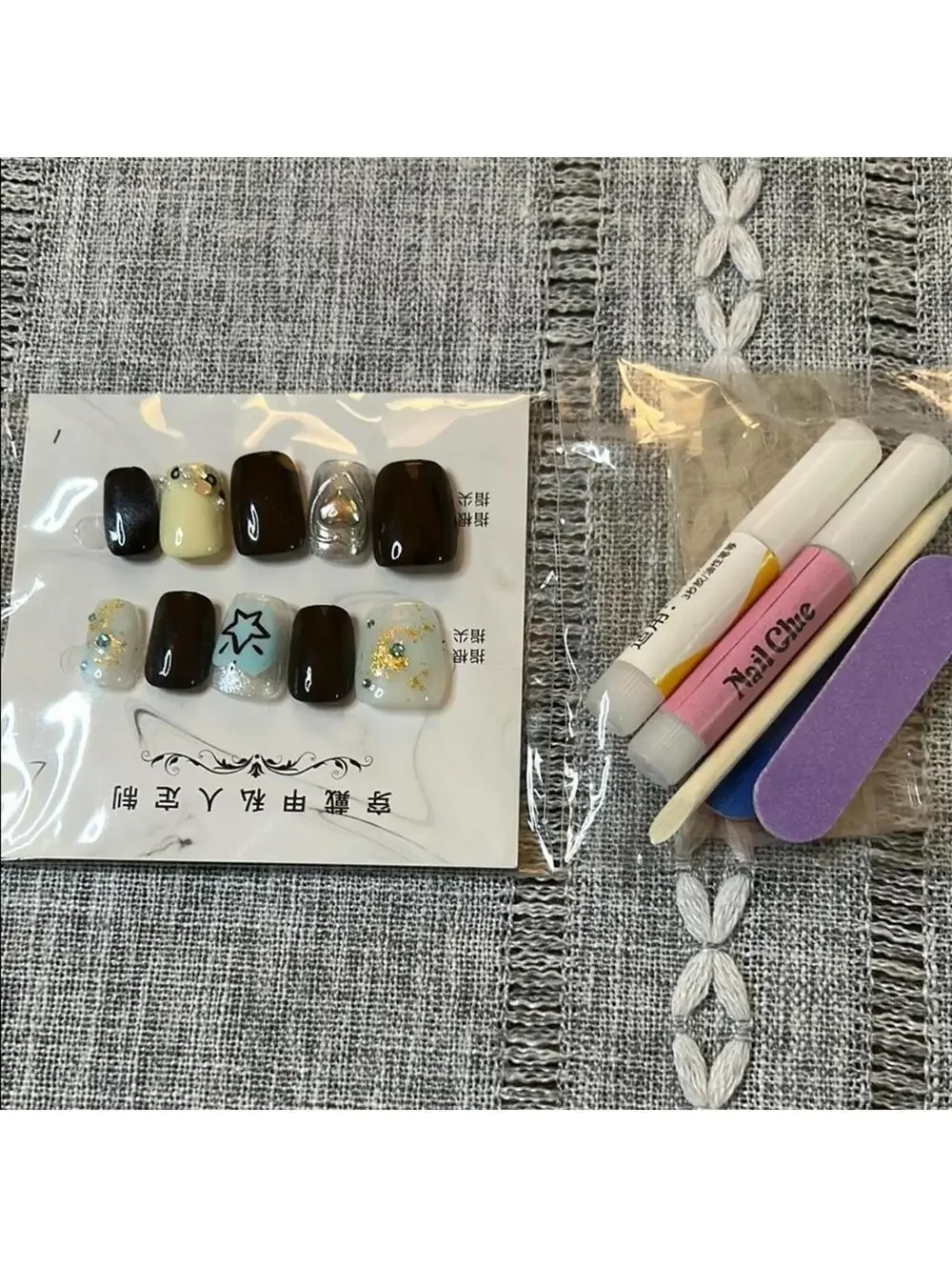 Handmade Black and White Nail Art Set